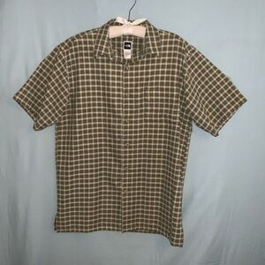 The North Face Olive Checkered Button Down Shirt